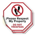 thumbnail image 1 of Please Respect My Property Do Not Trespass (2 Pack) 6 inch X 6 inch Octagon Vinyl Label Decal Sticker Weather Resistant, UV Protected for Workplace, Made in the USA, 1 of 5