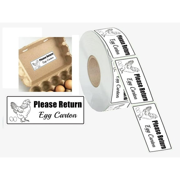 Please Return Egg Carton Tag Stickers 1x2.625 Inch Farm Fresh Chicken Eggs Carton Labels 500 Pcs