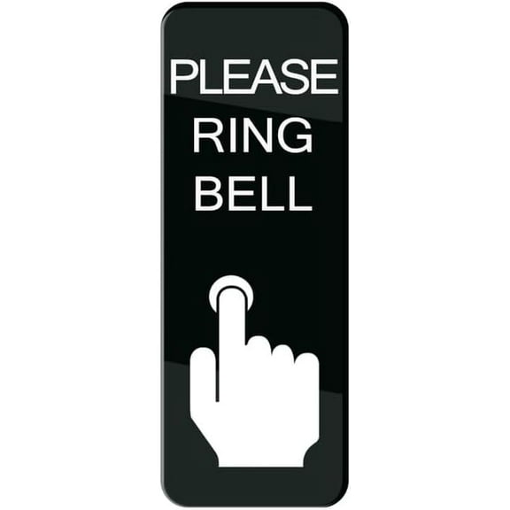 Please Ring Bell Sign, 10"X3" Acrylic Plaque With Strong Adhesives