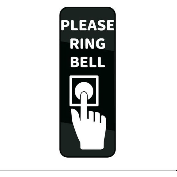 Please Ring Bell Sign 10"X3" Black White Acrylic - Self Stick Door Sign Wall Decal For Offices Businesses House Home