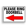 thumbnail image 1 of Please Ring Doorbell Arrow Left Metal Sign Or Decal SIZE: 8" x 12", 1 of 4