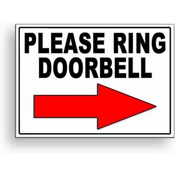 Please Ring Doorbell Arrow Right Sign Metal Sign 8x12 Inch Notice Danger Warning Caution for Outdoor & Indoor