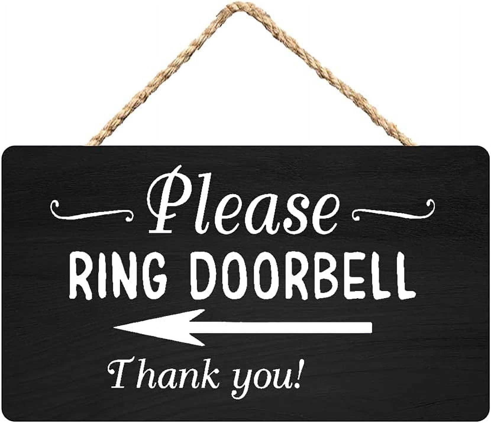 Ring Reminders Please Ring Doorbell Wooden Front Door Sign, Hanging Plaque Reminder ...