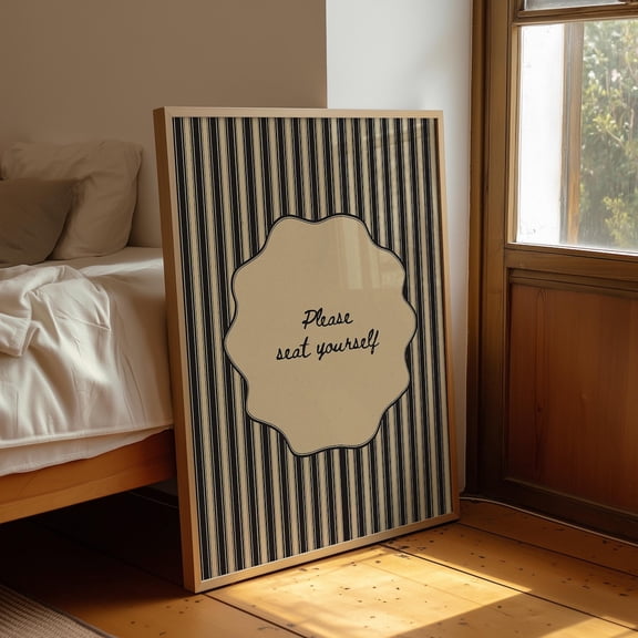 Please Seat Powder Room Typography Decor Wall Art Unframed Paper Print