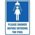 thumbnail image 1 of Please Shower Before Entering The Pool Sign For Business 8"X12" Rust Free Aluminum Uv Printed, 1 of 4