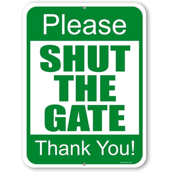 Please Shut the Gate Thank You! 8"x12" Inch Sign Security Sign Visitors Sign Security Sign Close Gate Sign Funny Home Club bar Wall Art Decoration Retro Metal Tin Signs