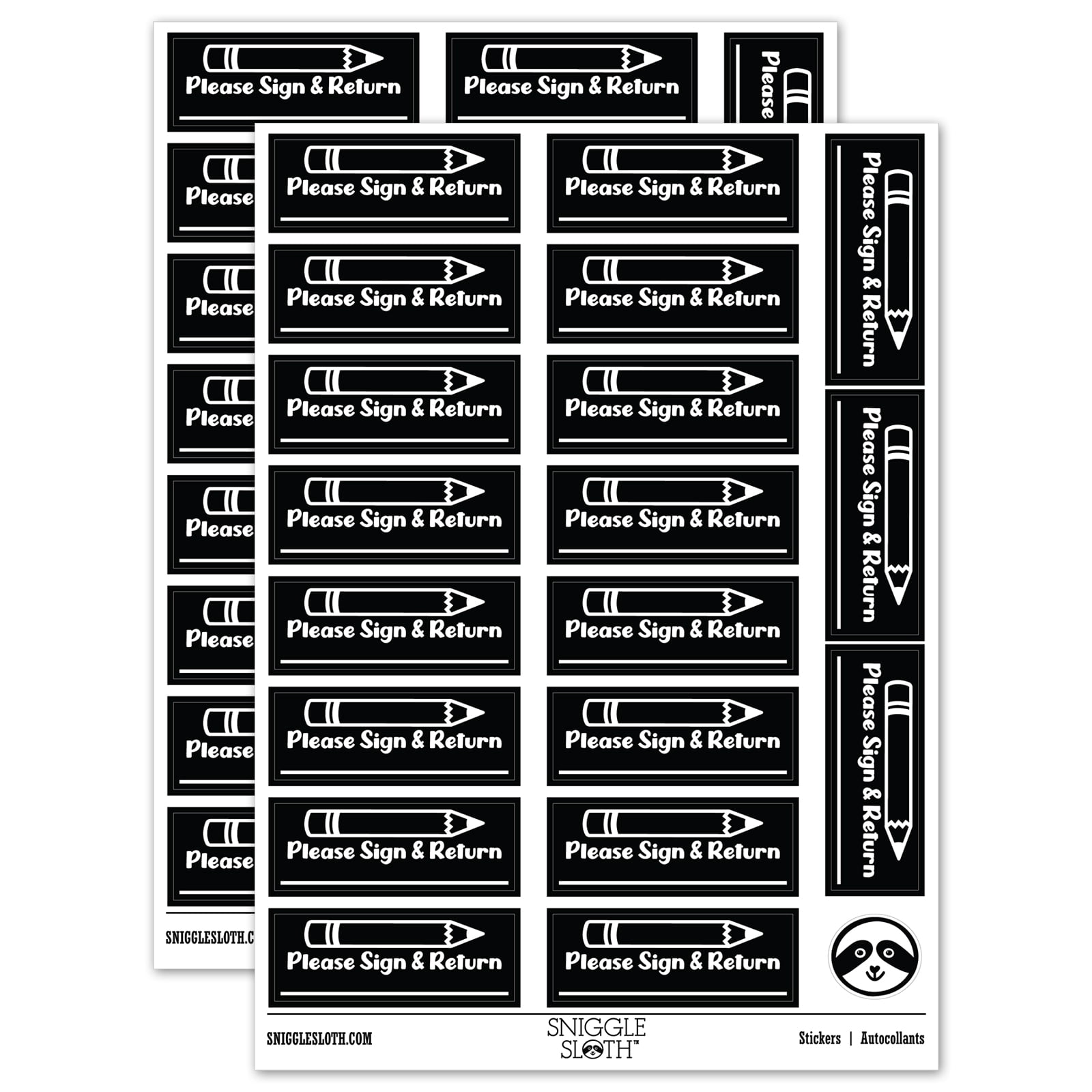 Please Sign and Return Pencil School Sticker Set - Black - Matte Finish ...