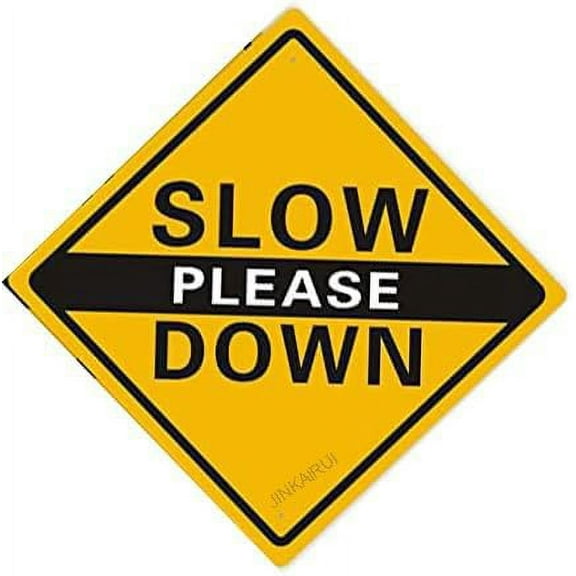Please Slow Down Sign. 12 x 12 Inches Reflective Aluminum Sign, Waterproof, Weatherproof, Scratch and UV Resistant. Easy to Mount Indoor or Outdoor use