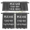 thumbnail image 1 of Please Take off Your Shoes Kitchen Curtains Valances and Tiers Set of 3 Simple Text Tier Curtains and Valance with Rod Pocket for Small Windows, 27.5"x24", 1 of 9