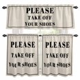 thumbnail image 1 of Please Take off Your Shoes Kitchen Curtains Valances and Tiers Set of 3 Simple Text Tier Curtains and Valance with Rod Pocket for Small Windows, 27.5"x36", 1 of 9