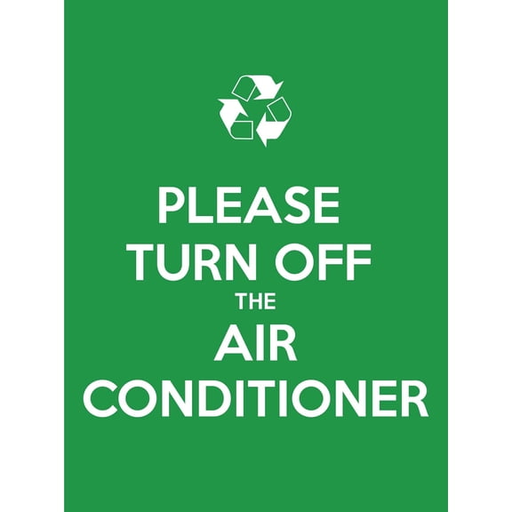 Please Turn Off The Air Conditioner Metal Sign Caution Danger Safety Security Warning Notice Signs (Aluminum) Size: 12 x 16 inch