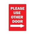 thumbnail image 1 of Please Use The Other Door With Right Arrow Novelty Sign | Indoor/Outdoor | Funny Home Décor for Garages, Living Rooms, Bedroom, Offices | SignMission Office Entrance Entry Sign Wall, 1 of 4