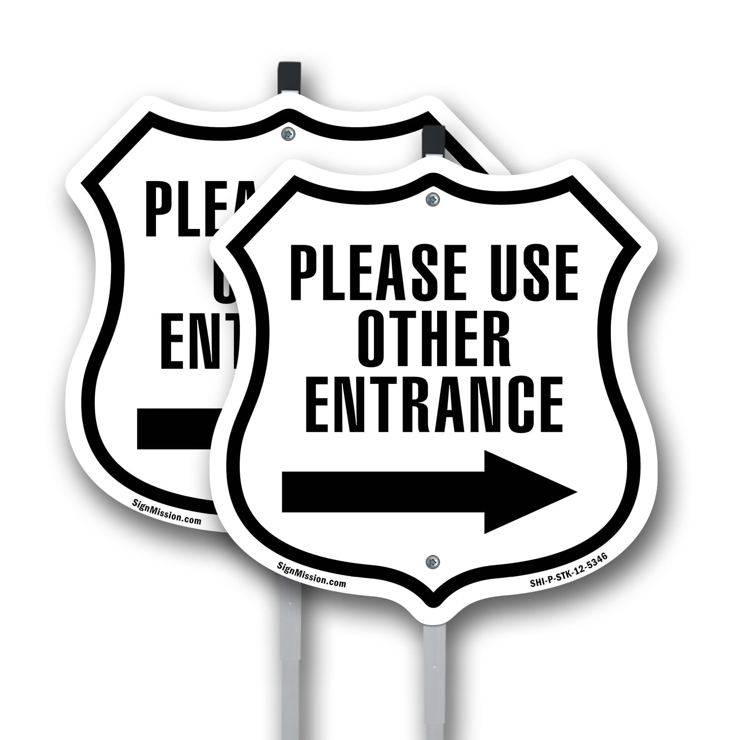 Please Use Other Entrance Right (2 Pack) 12 inch X 12 inch Shield ...