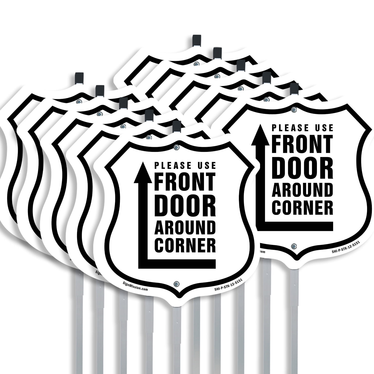 Please Use Front Door Around Corner Right Up Arrow (10 Pack) 12 inch X ...