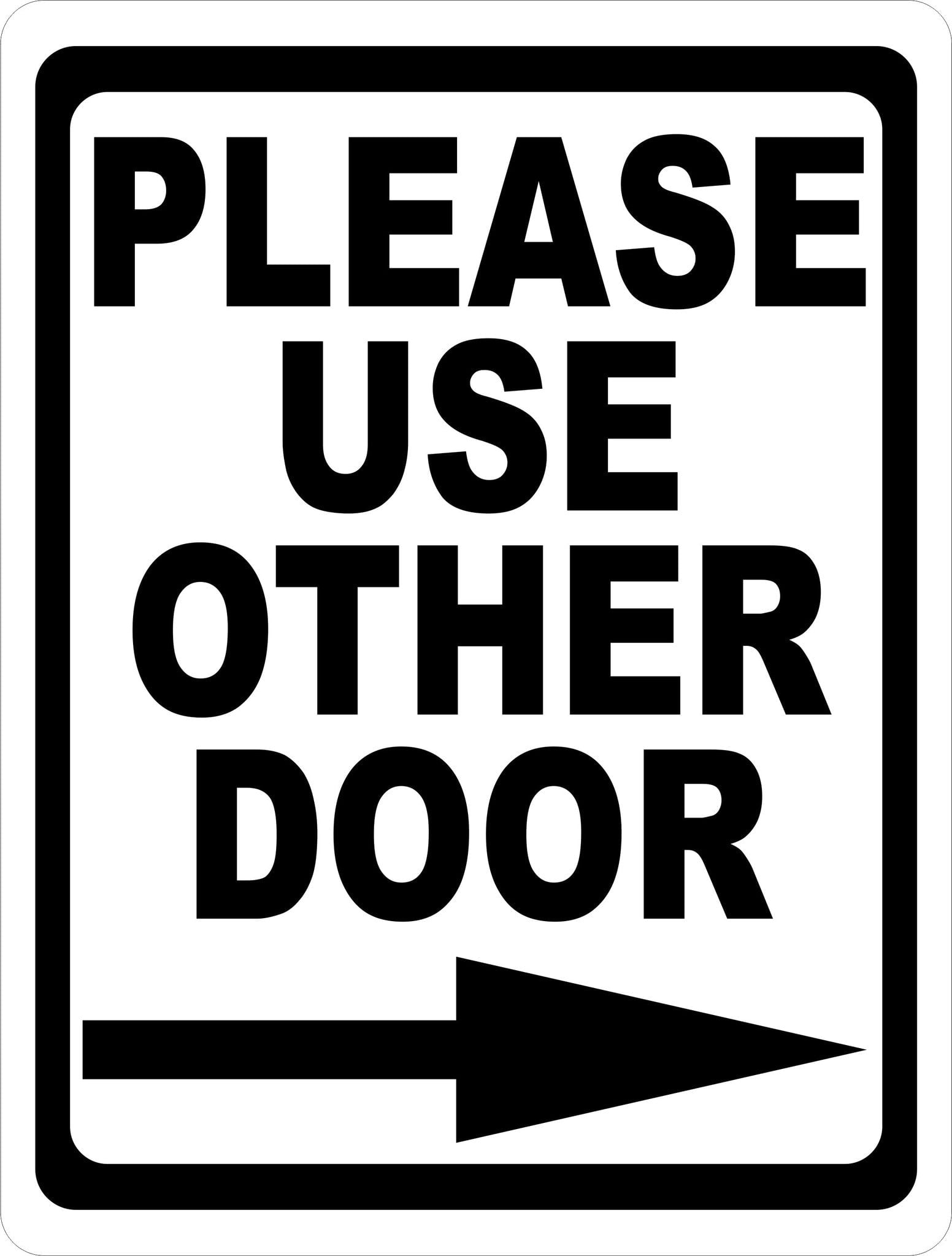 Please Use Other Door with Right or Left Arrow Sign Vertical - Walmart.com