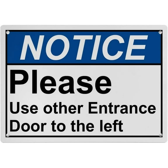 Please Use Other Entrance Left Door Sign, Industrial Do Not Enter Sign 8"x12" UV Resistant for Indoor Outdoor Workplace