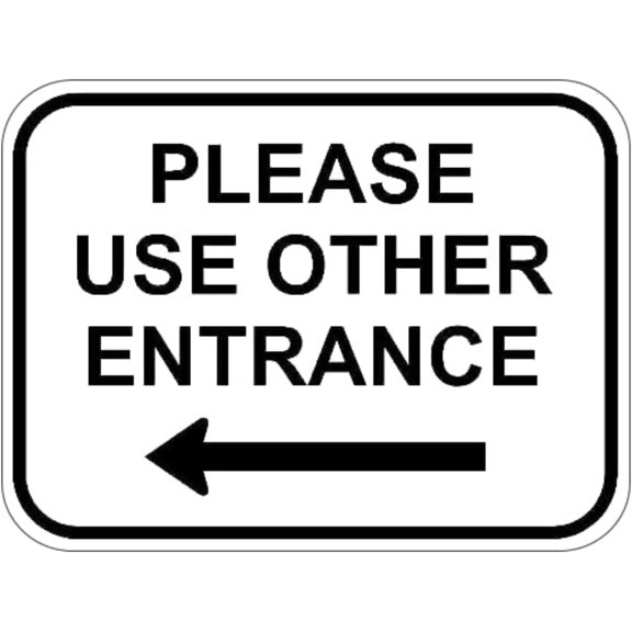 Please Use Other Entrance Reflective Sign, Enhanced Visibility Plaque for Business Office Building, Long-Lasting Entry Guidance Sign, 8x12 Inch