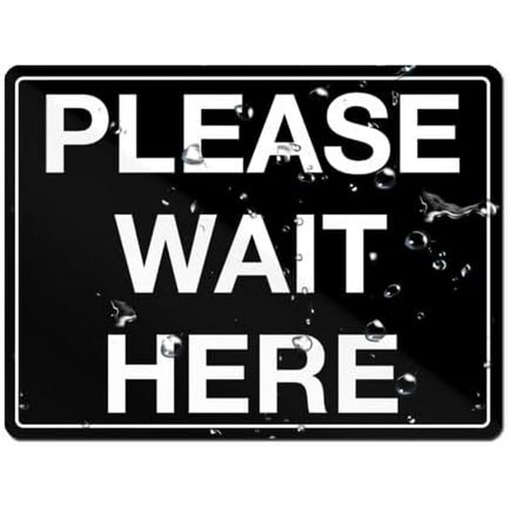 Please Wait Here Sign W/Adhesive Back - Durable And Wipe Clean Plastic Sign - 8"X6" Business Restaurant Signage For Customer Entry Areas