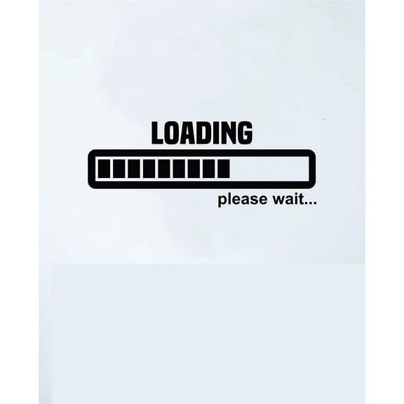 Please Wait Wall Decal Sticker Vinyl Art Bedroom Living Room Decor Decoration Teen Quote Inspirational Boy Girl Game Gaming Video Games Retro Old School Controller Cool PC Pixel