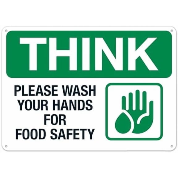 Please Wash Your Hands For Food Sign Facility Signs Metal Sign NO.29074 Metal Tin Sign 8x12 Inch - Clear Warning for Home & Business Use