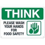 Please Wash Your Hands For Food Sign Facility Signs Metal Sign NO.29074 Metal Tin Sign 8x12 Inch - Clear Warning for Home & Business Use