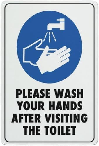Please Wash Your Hands After Visiting The Toilet Sign 12 X 8 Inches ...
