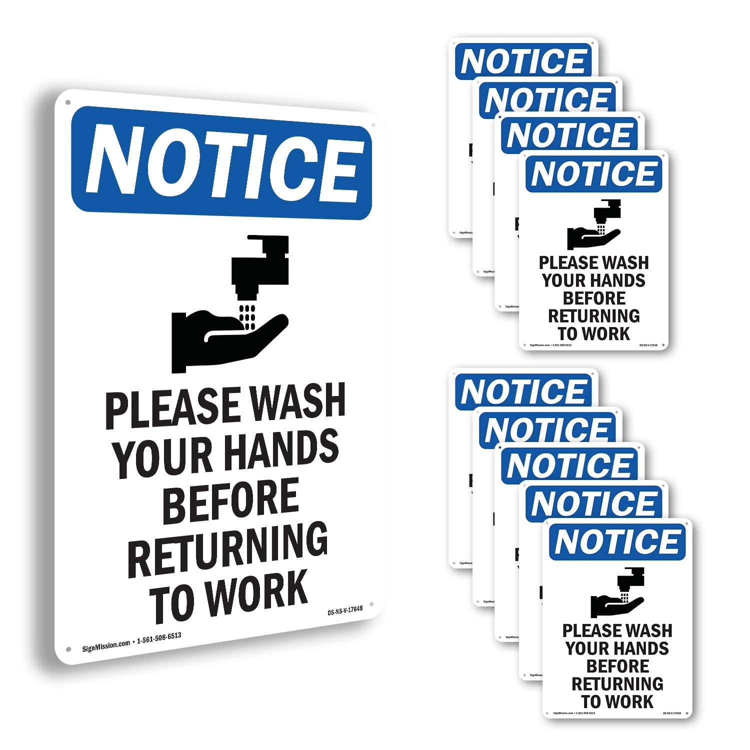 Please Wash Your Hands OSHA Notice Aluminum Sign 10 Inch x 7 Inch - 10 ...