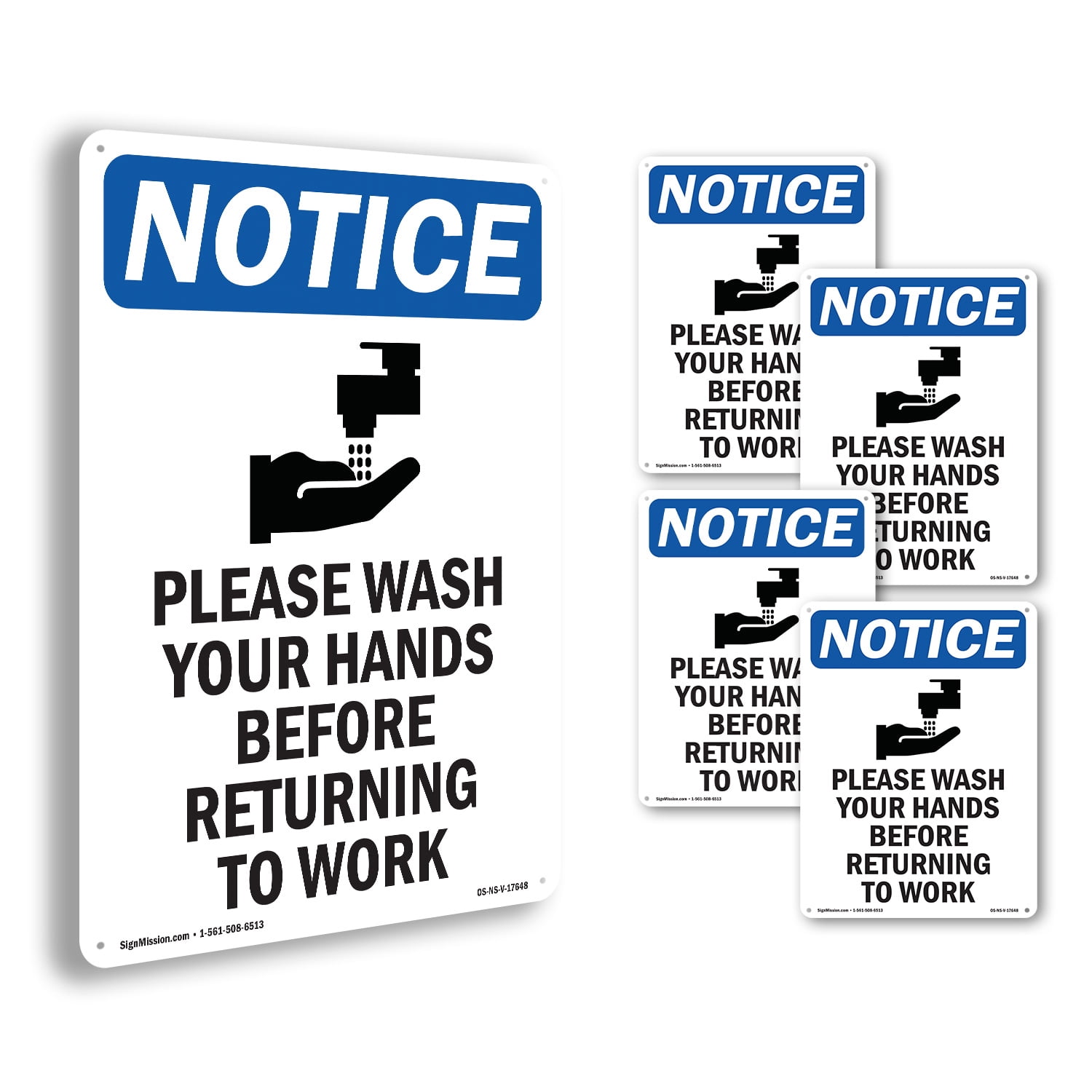 Please Wash Your Hands OSHA Notice Rigid Plastic Sign 18 Inch x 12 Inch ...