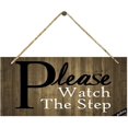 thumbnail image 1 of Please Watch The Step Sign - Steps Warning Notice Rustic Farmhouse Wood Wall Sign Plaque, 1 of 7