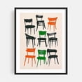 thumbnail image 1 of Please have a seat 02 - Illustration Pop Art Modern Art Abstract Mid-Century Modern Geometric Minimalist Black Framed Wall Art Print 18 x 24 inches, 1 of 1