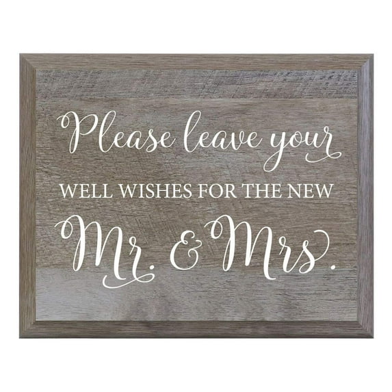 Please leave the Well Wishes for the New Mr and Mrs. Decorative sign (6x8)