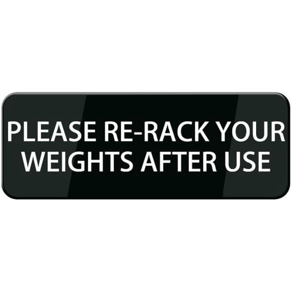 Please're Rack Your Weights After Use Sign, 10"X3" Acrylic Warning Sign, Door Wall Labels Sign For Offices Businesses House Home