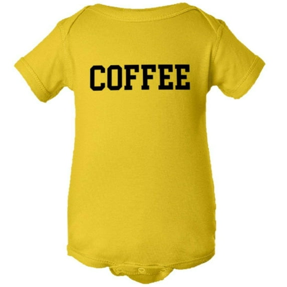 PleaseMeTees™ Baby Basic Coffee College Word I Love Morning Cafe Jumpsuit