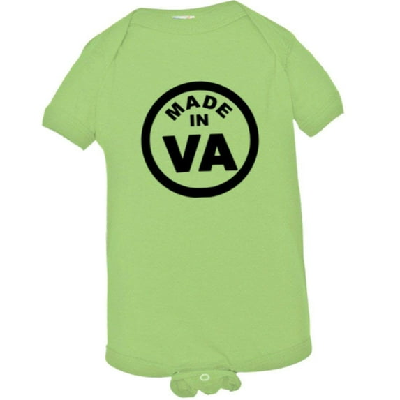 PleaseMeTees™ Baby Born Made In Virginia Lovers VA Logo Label HQ Jumpsuit