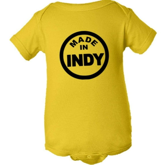 PleaseMeTees™ Baby Born Made Indianapolis Indiana Logo Label HQ Jumpsuit