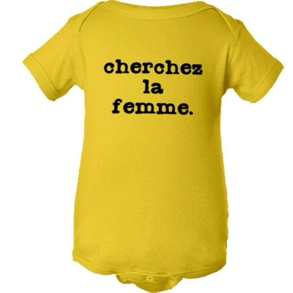 PleaseMeTees™ Baby Cherchez LA Femme Classic French Logo HQ Jumpsuit