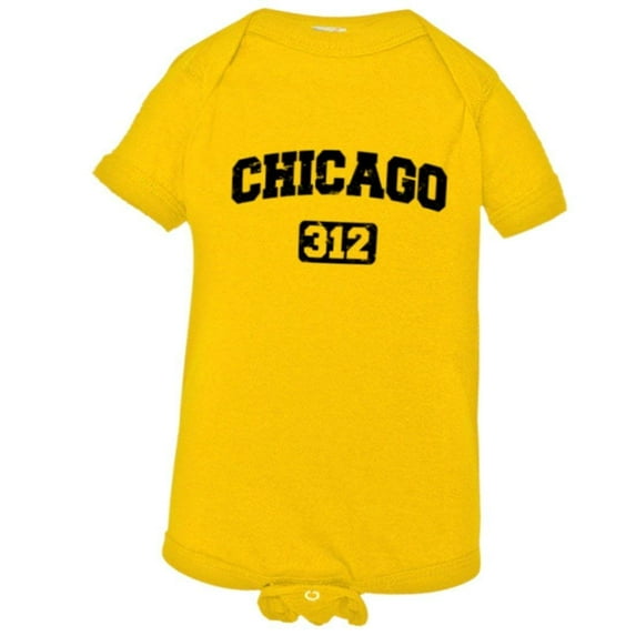 PleaseMeTees™ Baby Chicago 312 Area Code Distressed HQ Jumpsuit