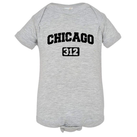 PleaseMeTees™ Baby Chicago 312 Area Code Distressed HQ Jumpsuit