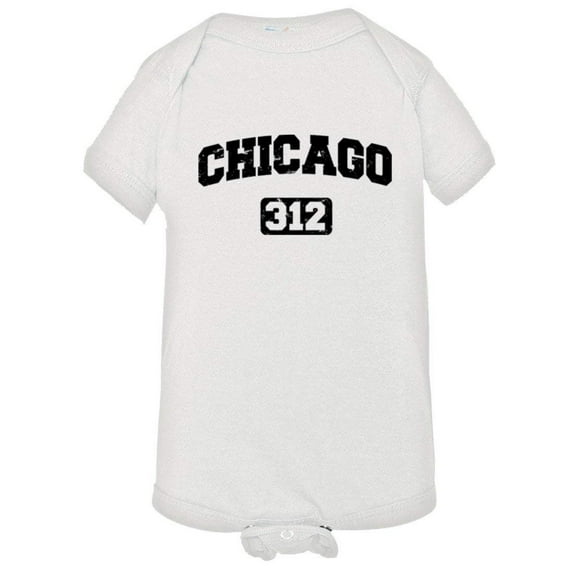 PleaseMeTees™ Baby Chicago 312 Area Code Distressed HQ Jumpsuit