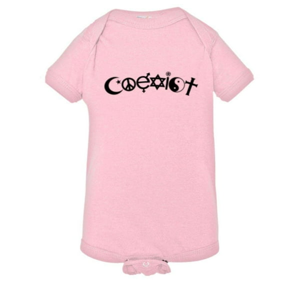 PleaseMeTees™ Baby Classic Arched Coexist Religion Symbols HQ Jumpsuit