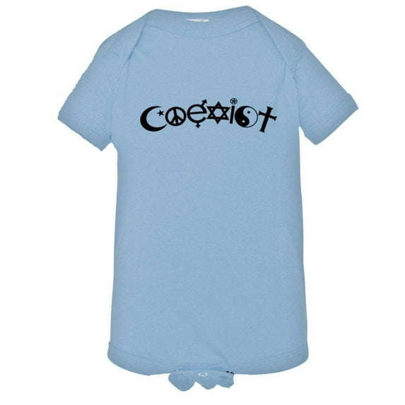PleaseMeTees™ Baby Classic Arched Coexist Religion Symbols HQ Jumpsuit