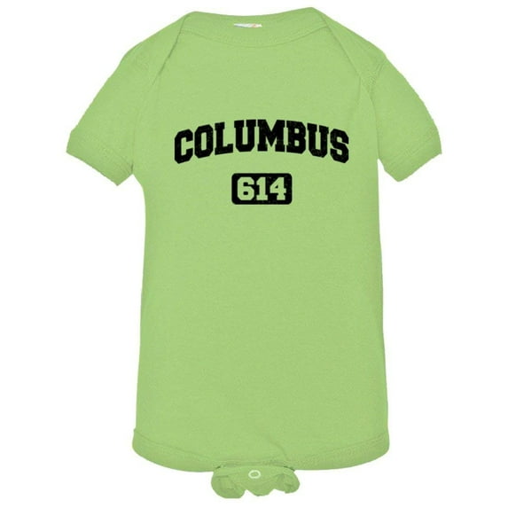 PleaseMeTees™ Baby Columbus 614 CBUS Area Code Distressed HQ Jumpsuit
