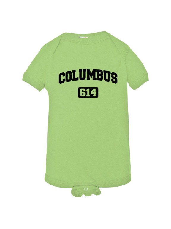 PleaseMeTees™ Baby Columbus 614 CBUS Area Code Distressed HQ Jumpsuit