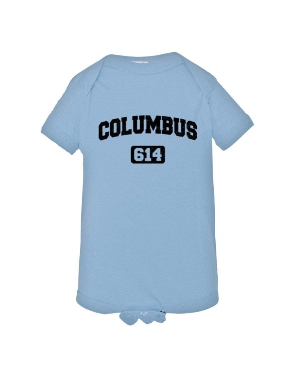 PleaseMeTees™ Baby Columbus 614 CBUS Area Code Distressed HQ Jumpsuit