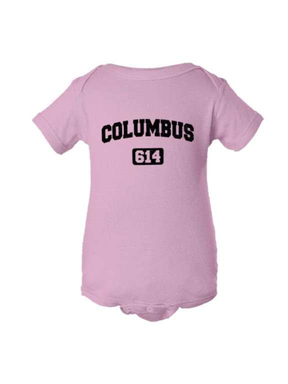 PleaseMeTees™ Baby Columbus 614 CBUS Area Code Distressed HQ Jumpsuit