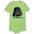 thumbnail image 1 of PleaseMeTees™ Baby Cool Darth Vader Whos Your Daddy Embossed HQ Jumpsuit, 1 of 1