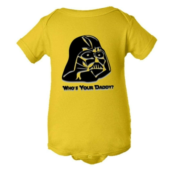 PleaseMeTees™ Baby Cool Darth Vader Whos Your Daddy Embossed HQ Jumpsuit