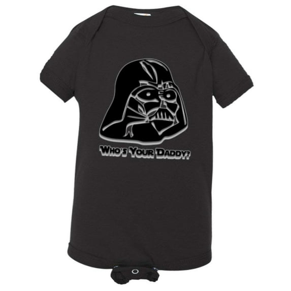 PleaseMeTees™ Baby Cool Darth Vader Whos Your Daddy Embossed HQ Jumpsuit
