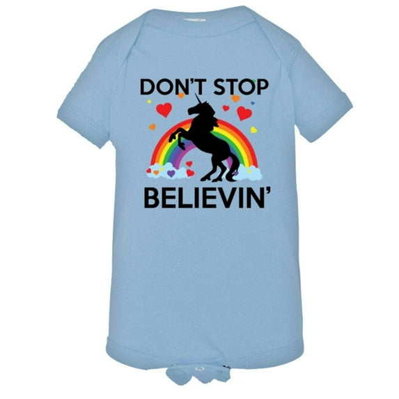 PleaseMeTees™ Baby Dont Stop Believin In Unicorns Brony Pony HQ Jumpsuit