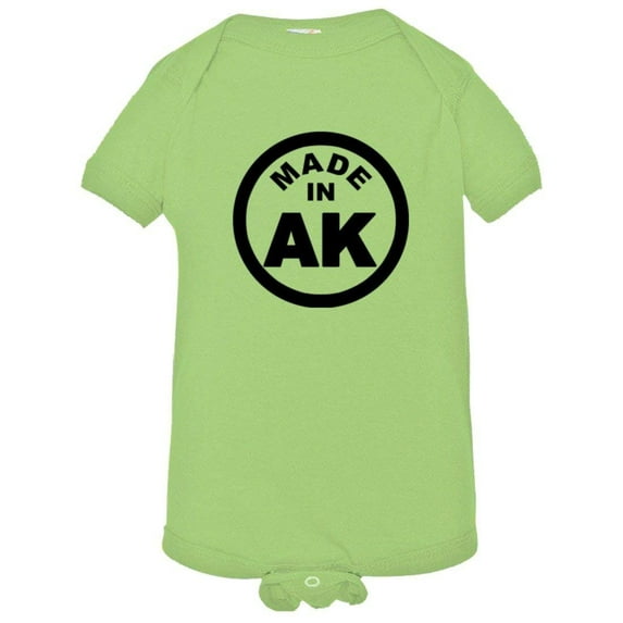 PleaseMeTees™ Baby From Born Made In Alaska AK Logo Label Tag HQ Jumpsuit